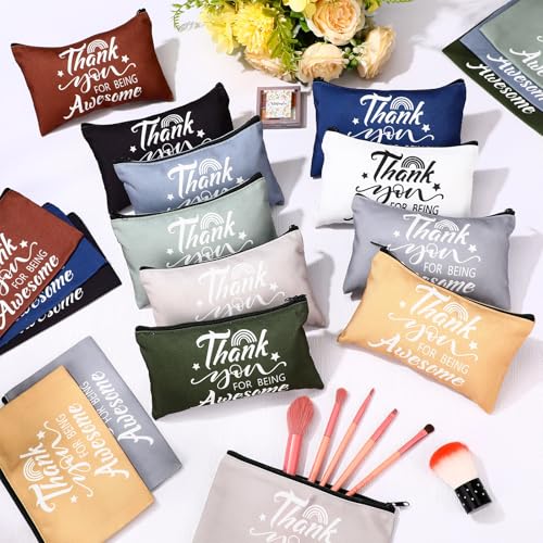 Reginary 20 Pcs Inspirational Makeup Bags Morandi Color - Gift Set for Women