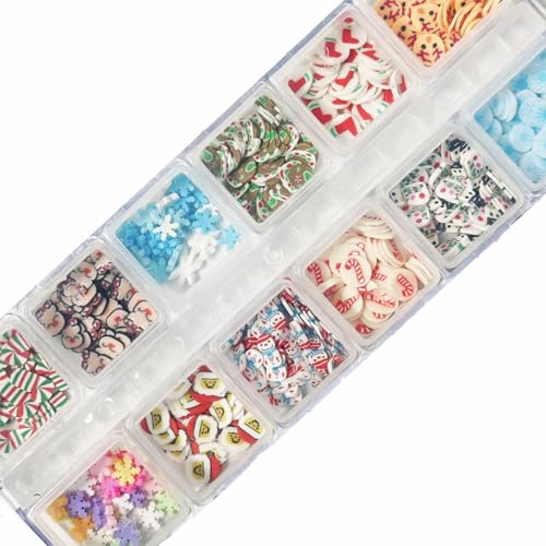 LOPURO Christmas Nail Art Slices 3D Polymer Clay Mini Decorations for DIY Nails