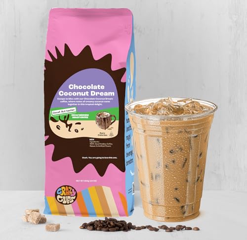 Decaf Chocolate Coconut Ground Coffee - Crazy Cups 10 oz Bag
