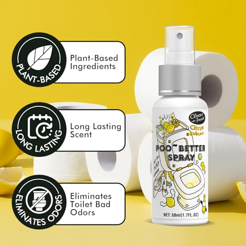 Clean-n-Fresh Citrus Toilet Spray - Travel Size Odor Eliminator, 5.1 Fl Oz (Pack of 3)