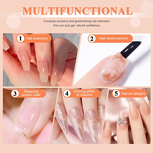 Saviland Hema-Free Poly Nail Gel - 100g Large Capacity Nude Extension
