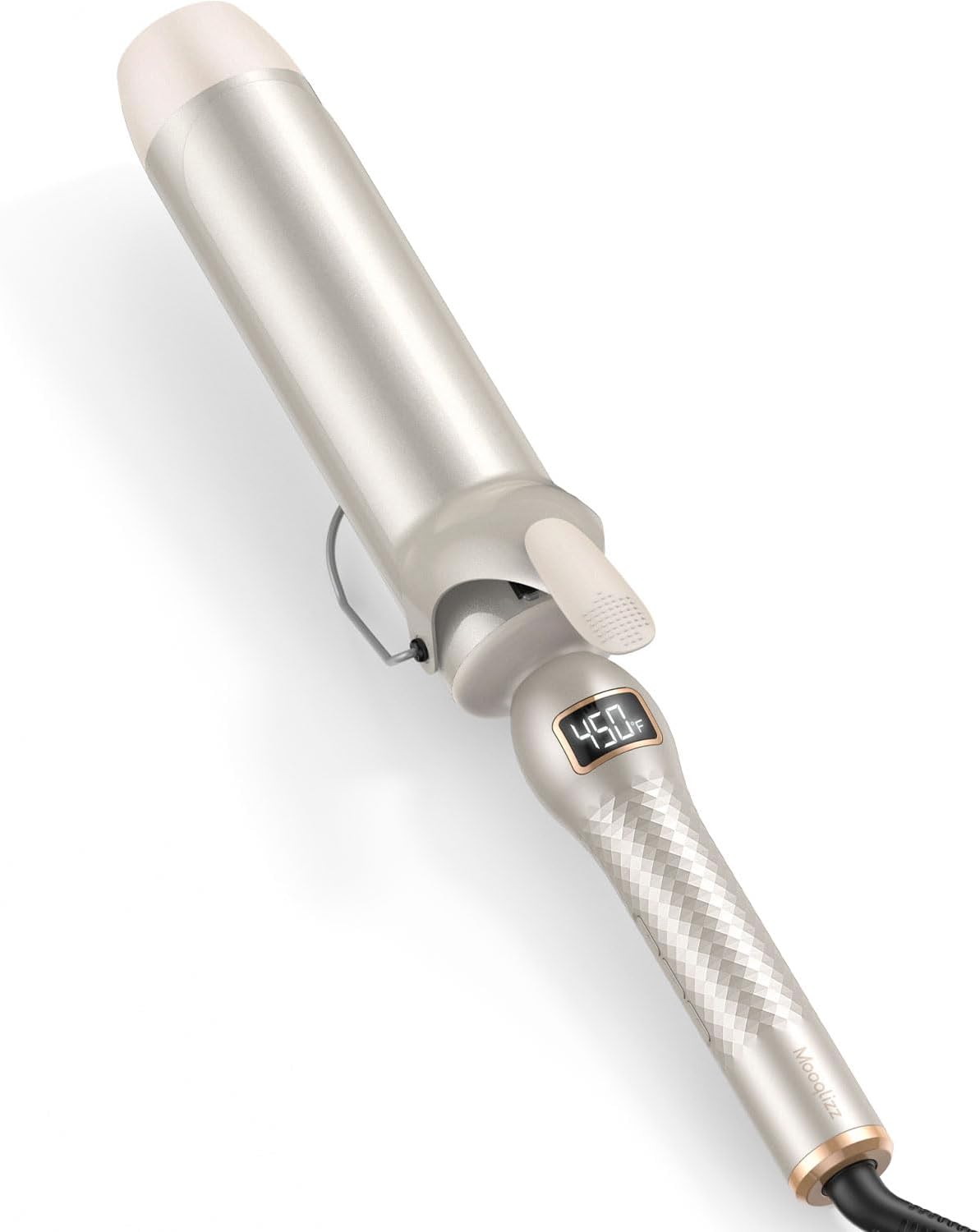 Professional 2-Inch Curling Iron - Large Barrel Wand for Long Hair, MCH Heating, 12 Temp Settings, Dual Voltage | Gold