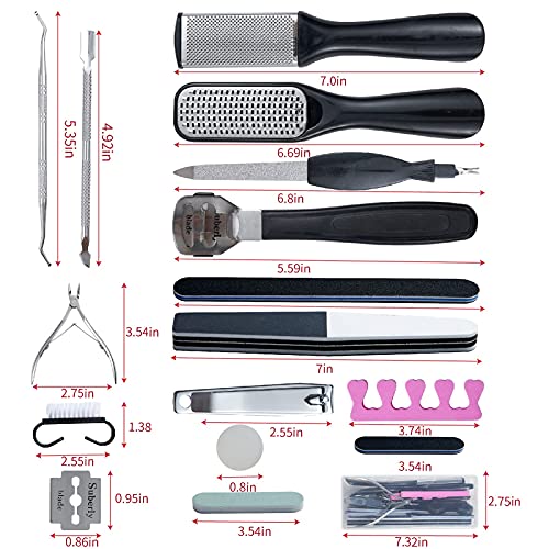 WOBEVB 31-Piece Professional Pedicure Kit with Nail Clipper & Callus Remover