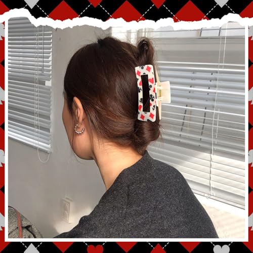 CIEHER Poker Card Hair Claw Clips Set - Large Non-Slip Hair Accessories for Women & Girls