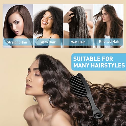 HDAJY Wide Tooth Comb for Wet & Dry Hair - No Damage