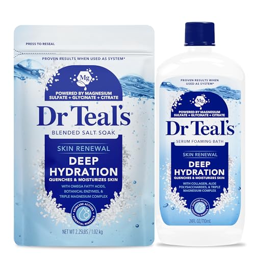 Dr Teal’s Deep Hydration Salt & Foaming Bath Set - Skin Renewal & Moisturizing