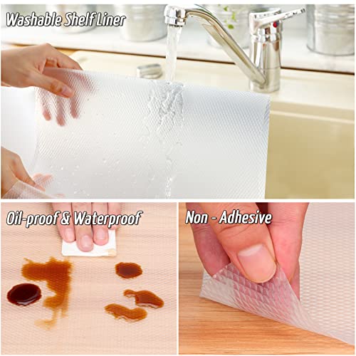 Non-Slip Shelf Liner - 12'' x 15FT Waterproof Drawer & Cabinet Liner