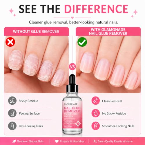 Glamonade Non-Acetone Nail Glue Remover - 30ml for Quick Removal