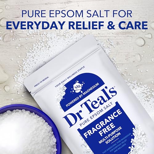 Dr Teal's Fragrance-Free Epsom Salt 4 lbs - Soothing Muscle Soak, Pack of 1