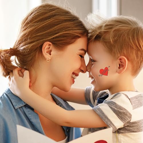 Contemporary Mom Heart Temporary Tattoos 10pk - Perfect for Mother's Day & Baby Announcements
