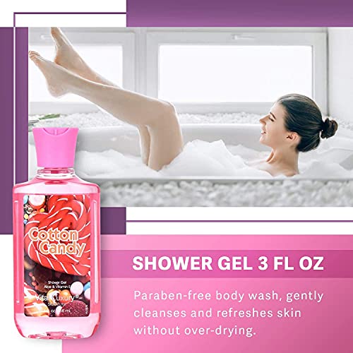 Vital Luxury Cotton Candy Scented Bath & Body Gift Set - Travel Size 3-Piece Collection