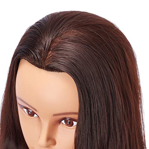Hairlink 28-Inch Synthetic Hair Mannequin Head with Table Clamp Stand