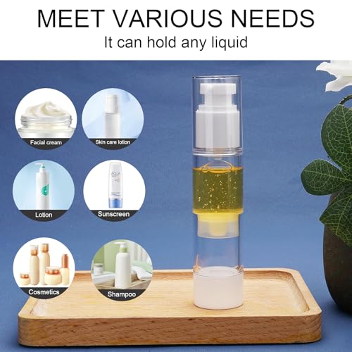 Cosywell Airless Pump Bottles 3 Pack 1.7oz - Empty Moisturizer Dispenser