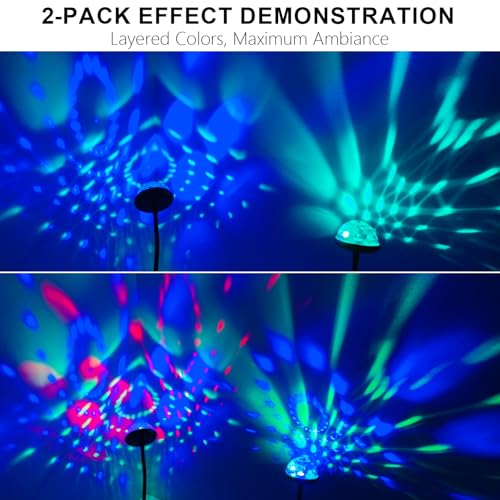 2-Pack USB Mini Disco Ball Party Lights - Sound Activated DJ Lighting