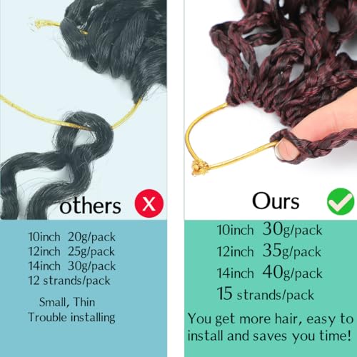 Agstgla 14 Inch Gogo Curl Crochet Hair - Pre-Looped Synthetic Extensions