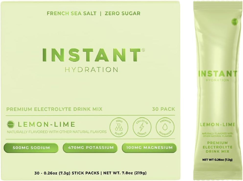 Electrolyte Drink Mix - Instant Hydration Sugar Free Cherry Limeade Powder Packets | 20 Travel Sticks for Recovery & Muscle Support