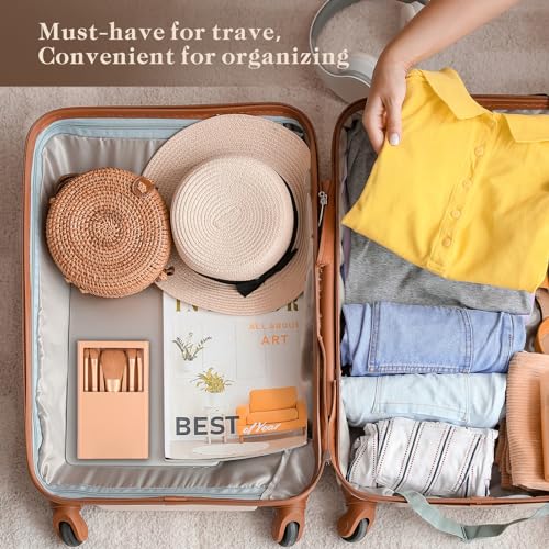 IRYCSSCE 5-Piece Travel Makeup Brush Set with Mirror Storage Case