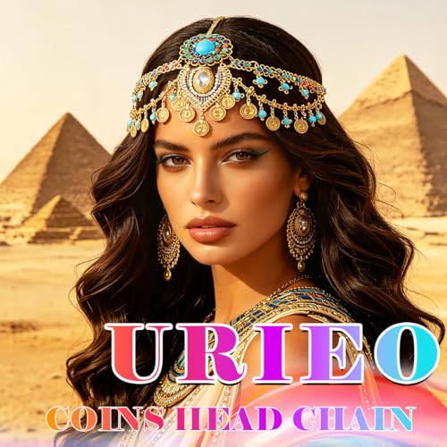 Urieo Gold Egyptian Headpiece with Turquoise Hair Jewelry