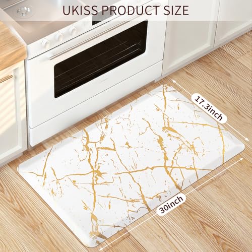 UKISS Anti-Fatigue Kitchen Mat - Waterproof Non-Slip Comfort Rug (White, 17.3 x 28 inches)