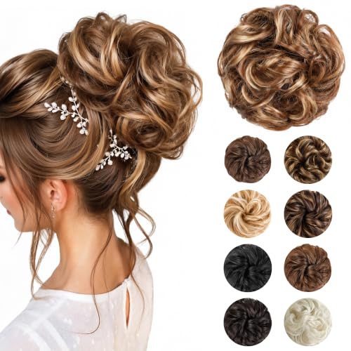 PEOQUEM Messy Bun Hair Piece - Lightweight Synthetic Hair Bun for Volume