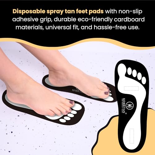 KOBBTAN Disposable Spray Tan Feet Pads - 25 Pairs Non-Slip Foot Protectors