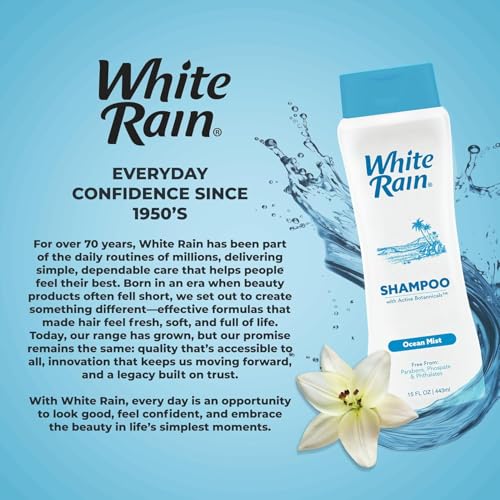 White Rain Ocean Mist Hydrating Moisturizing Shampoo 15 fl oz - For Men & Women