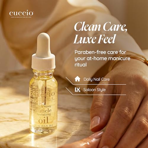 Cuccio Naturale Revitalizing Cuticle Oil - Hydrating Oil For Repaired Cuticles Overnight - Remedy For Damaged Skin And Thin Nails - Paraben/Cruelty-Free Formula - Milk And Honey - 0.5 Oz