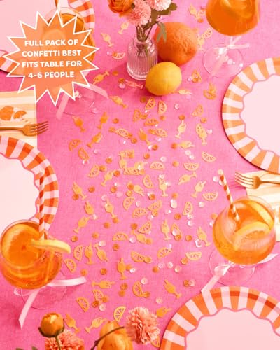 200-Piece Confetti Mix - Orange Pink Sequin Glitter for Parties