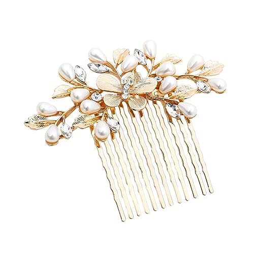 Gold Bridal Hair Comb with Faux Pearls – Elegant Wedding Hair Accessory