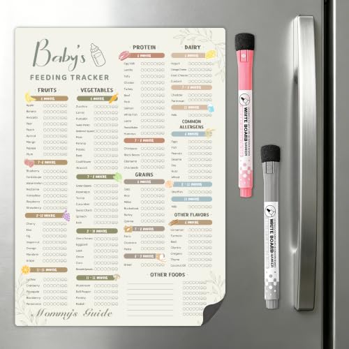 BIROYAL Baby First Food Tracker - 100+ Foods, Age-Staged Feeding Chart
