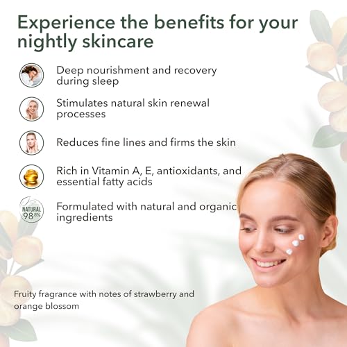ECOLATIER Organic Argan Night Face Cream 1.7 Fl Oz – Anti-Aging, Nourishing & Vegan Night Moisturizer