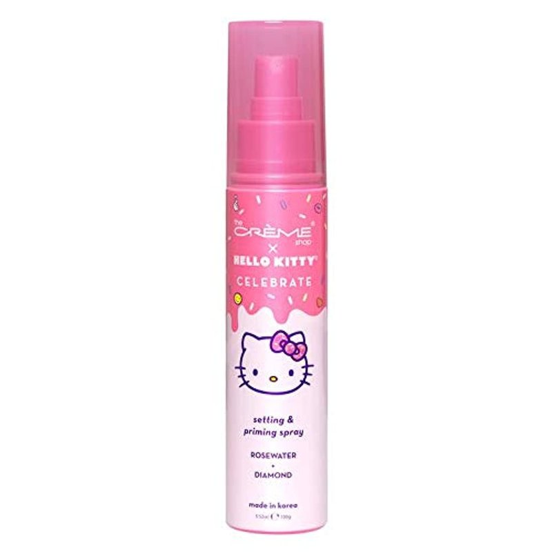 The Crème Shop x Hello Kitty - Korean Skin Care Celebrate Priming & Setting Facial Spray (Rose Water & Diamond) - Hydration, For Makeup, Natural Essence