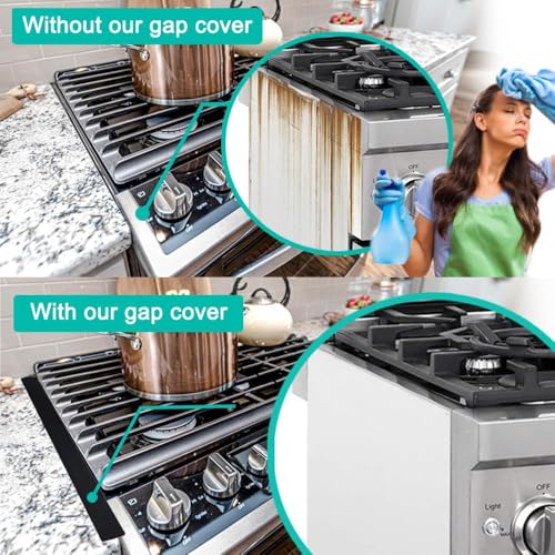 Mofason Silicone Stove Counter Gap Cover - 25 Inch, 2 Pack, Black