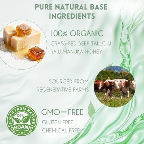 Beef Tallow Face Balm with Organic Jojoba & Herbal Fragrance, 2 Oz - Dr.Herbarius