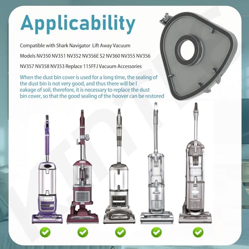 Vacuum Dust Bucket Cover for Shark Navigator Models NV350-NV360