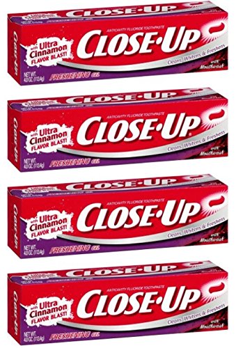 Close-Up Fluoride Toothpaste, Fresh Red Gel - 4 oz Pack of 4