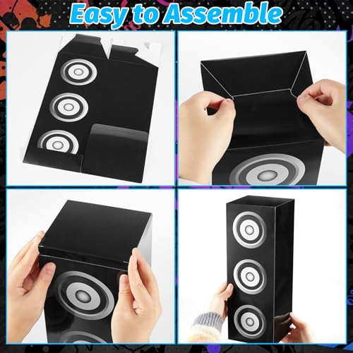 80s 90s Boombox Party Boxes - 6 Pack Retro Music Theme Favors