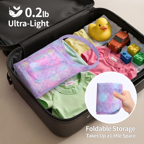 BrainyBees Kids Mesh Shower Caddy - Small Purple Mermaid Toiletry Bag