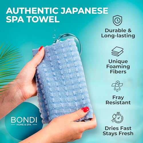 BONDI Exfoliating Body Scrubber for Smooth Skin - Extra Long Japanese Washcloth
