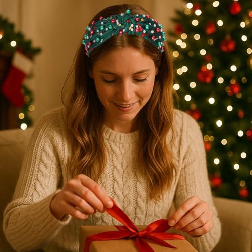 Winthrop 2-Pack Christmas Light String Headband with Rhinestone Crystals