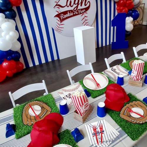 Baseball Party Plates and Napkins Set for Kids - 100 Pcs