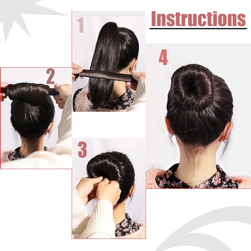 FORESRUM 4 Pcs Magic Donut Hair Bun Maker Set in Black/Brown/Coffee/Light Brown
