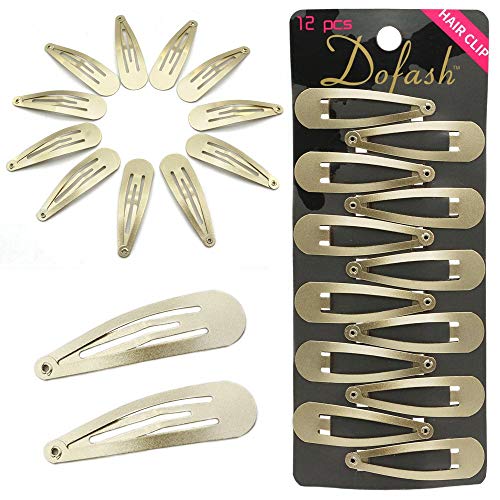 Dofash 12PCS Non-Slip Metal Hair Clips - Small 2'' Barrettes for Fine Hair