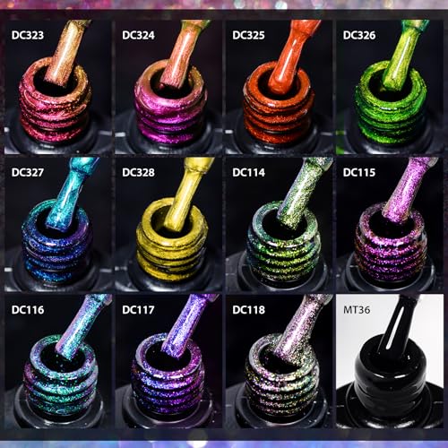 MTSSII Cat Eye Magnetic Gel Nail Polish Set - 12 Colors with Magnet