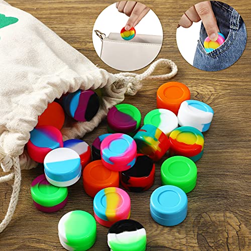 Outus 50 Pcs 5 ml Non-Stick Silicone Wax Containers for Storage