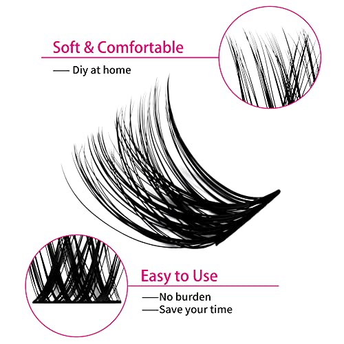 FADLASH Lash Clusters 96pcs 12-18mm DIY Reusable Wispy Eyelash Extensions, F2-07D-12-18Mix