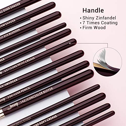 Jessup E-Zinfandel Eye Makeup Brushes Set - 15 Premium Brushes