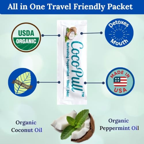 Aviva Pure Organic Coconut Oil Pulling Mouthwash Sachets - Fresh Breath