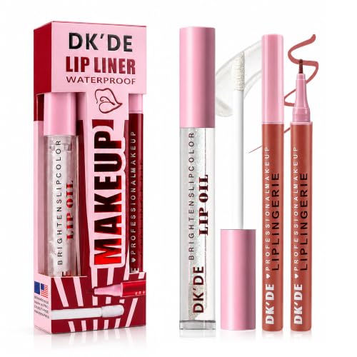 MAVENI Liquid Lip Liner & Lip Oil Set - 05 Peach Nude, Waterproof Glossy Finish