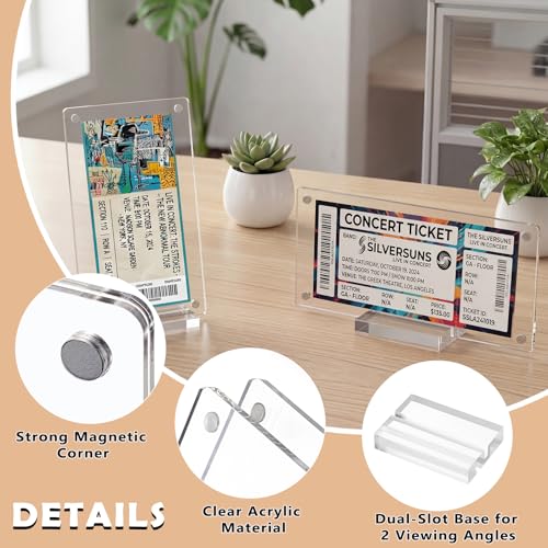 Clear Acrylic Ticket Stub Display Holder - 2.8x6.3 Inch Frame